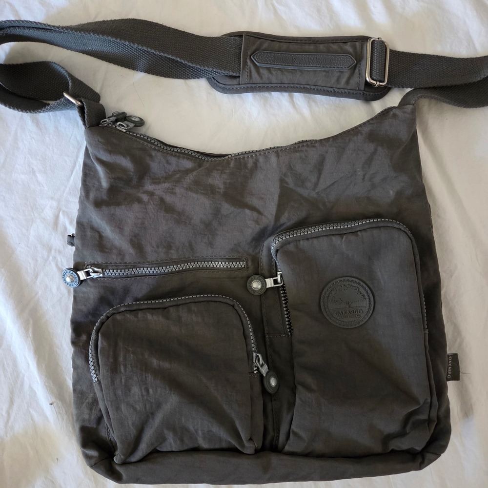 Oakarbo Crossbody Bag Travel Shoulder Bag Multi Pocket Gray‎